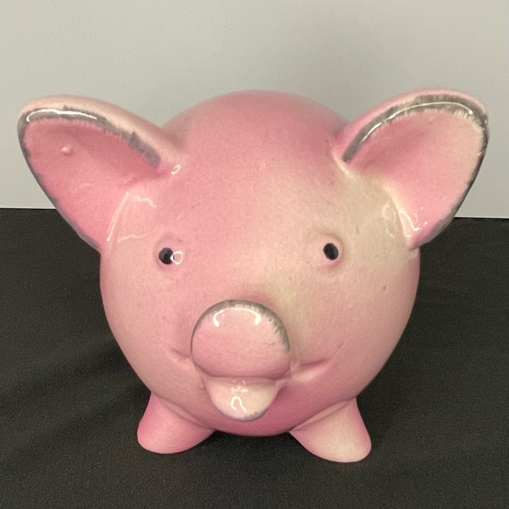 Vintage Irving W. Rice IRICE Porcelain Pink Pig Figurine
